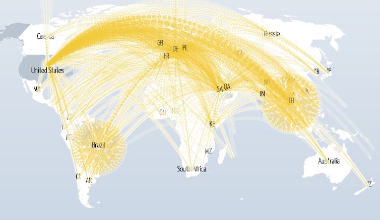 Global map of cyber attacks.