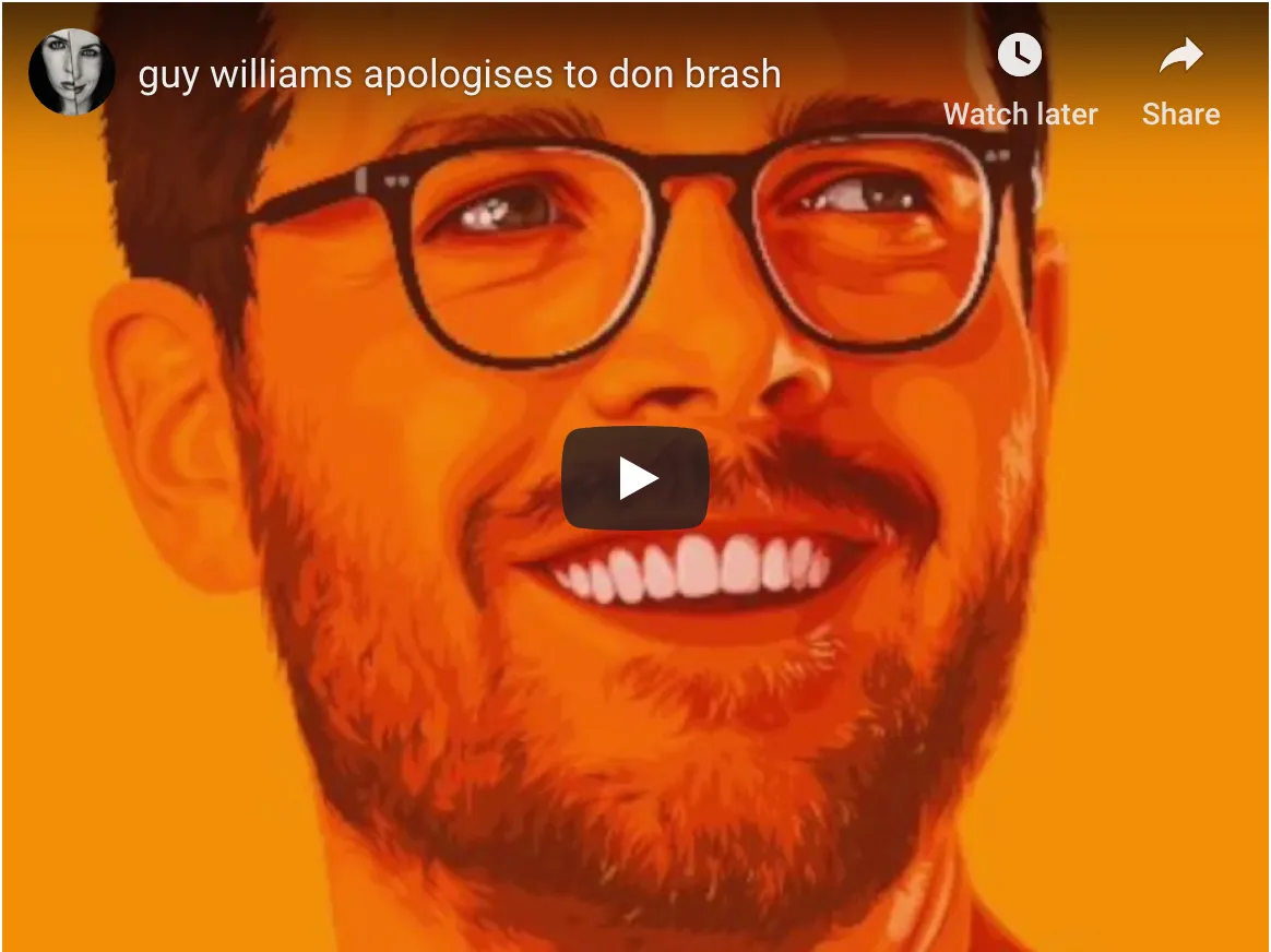 Guy Williams apologises to Don Brash