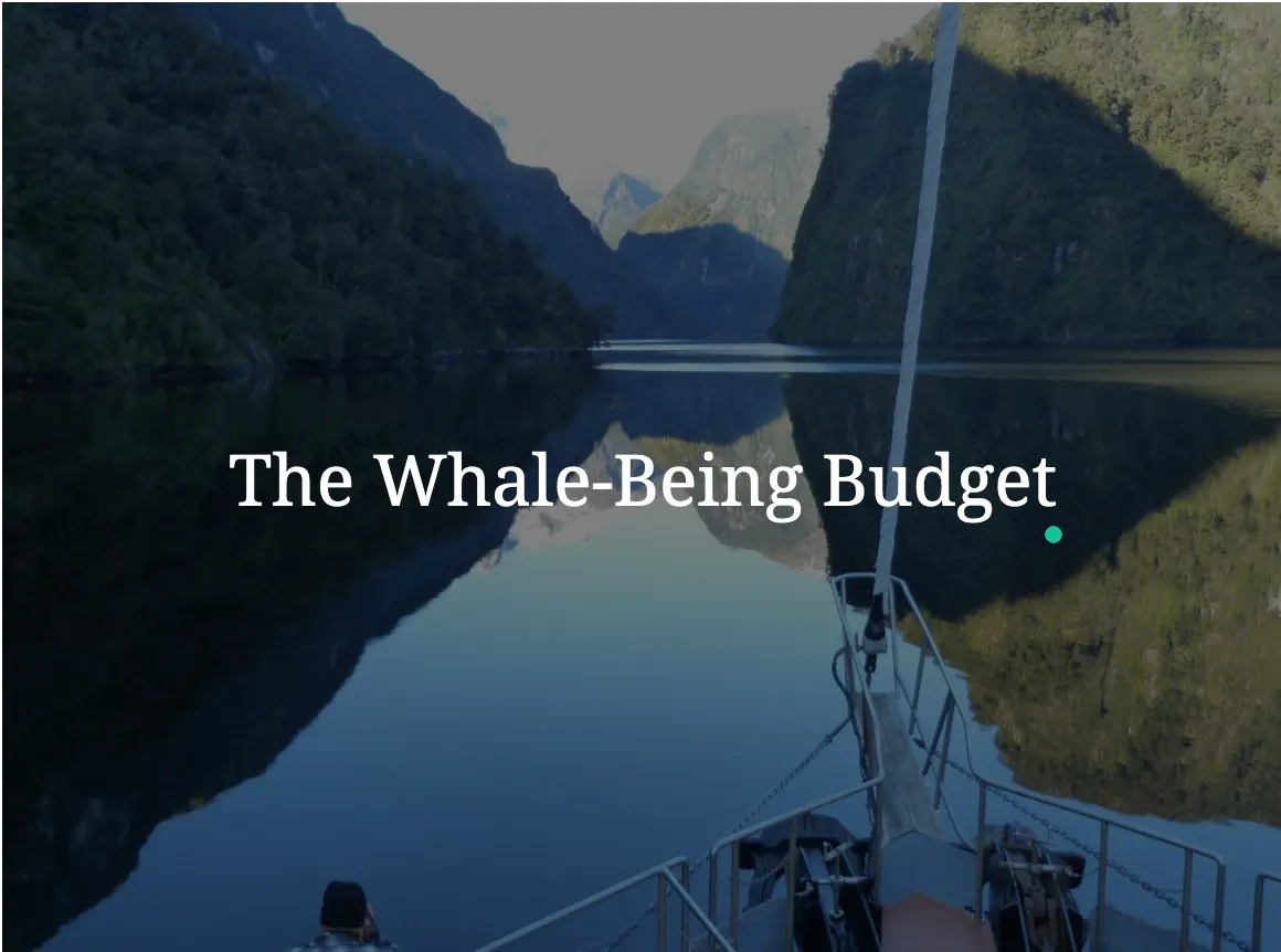 The ‘Whale-Being Budget’