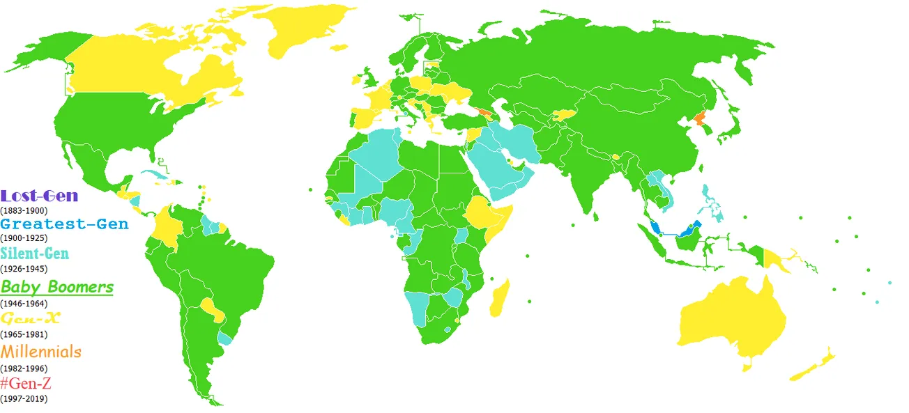 Map of the Day: Current Heads of State by Generation