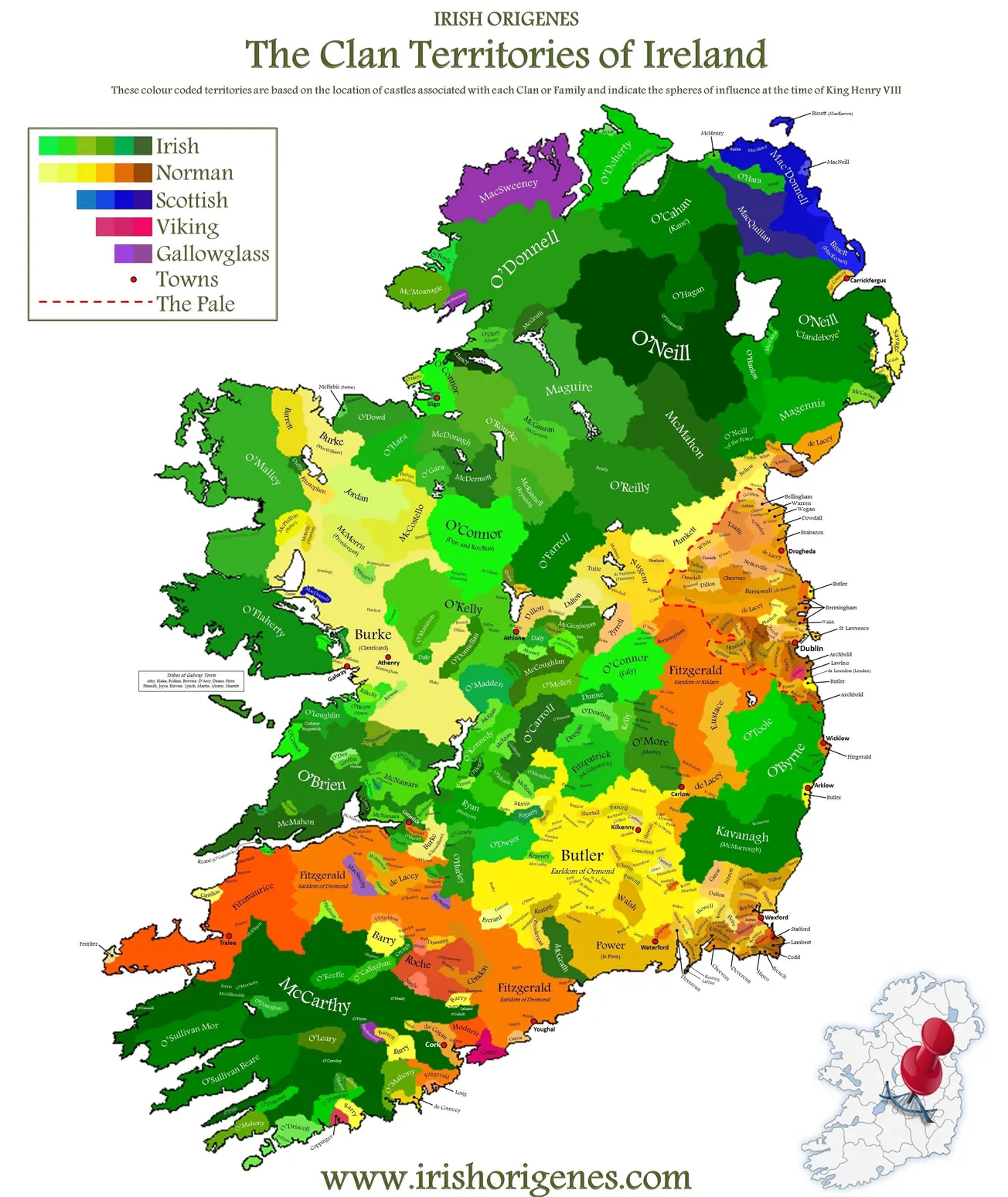 Map of the Day: Clan territories of Ireland