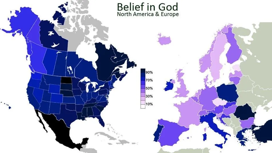 Map of the Day: Belief in God