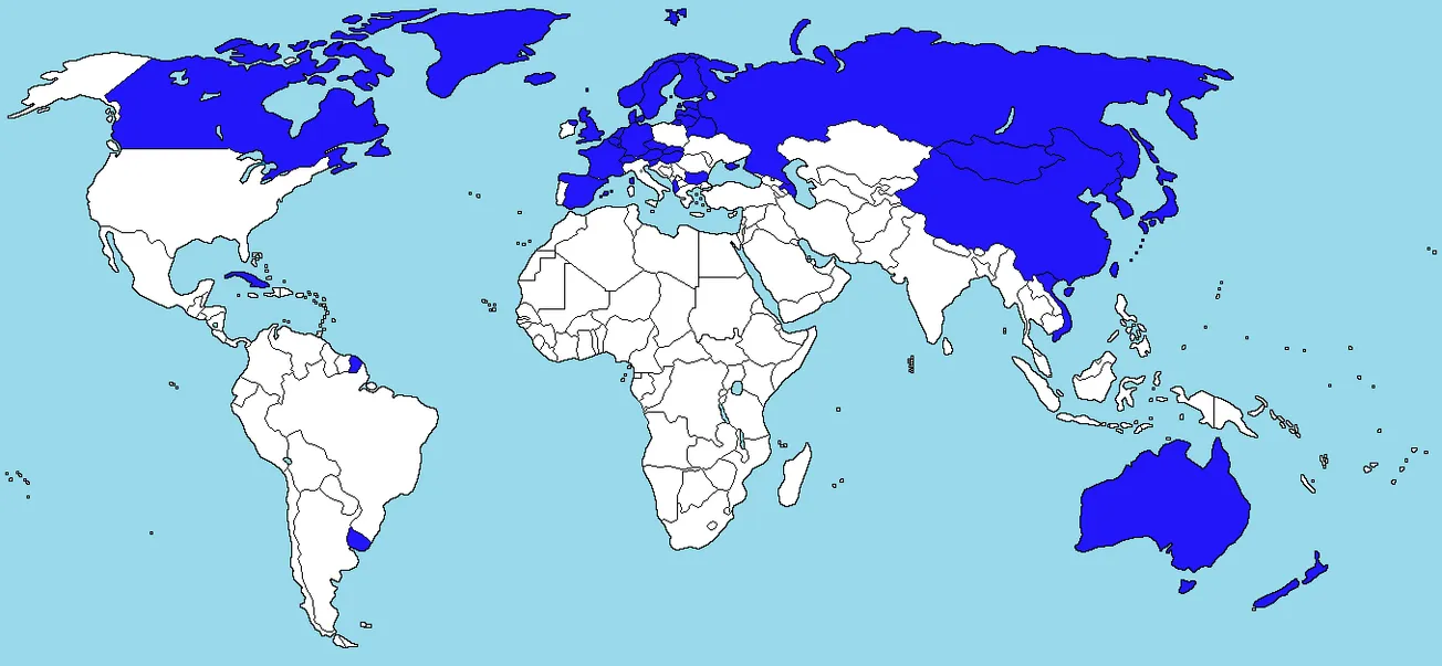 Map of the Day: Countries Where 50%+  Say that Religion is Unimportant