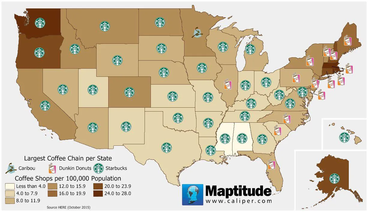 Map of the Day: Largest Coffee Chain By State