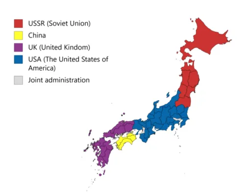 Map of the Day: First proposed occupation lines of post-WWII Japan