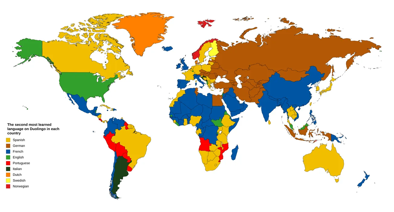 Map of the Day: The Second Most Learned Language