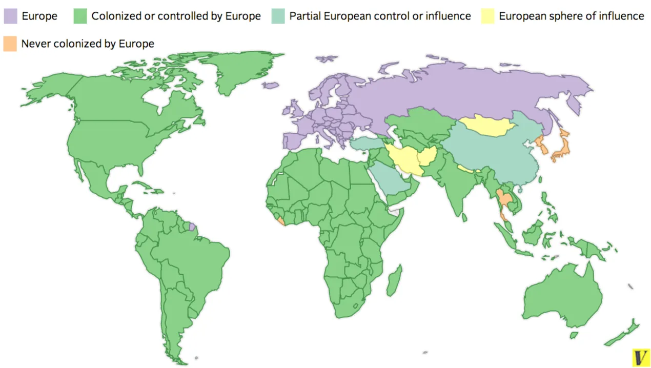Map of the Day: Countries that Have Been Under European Control