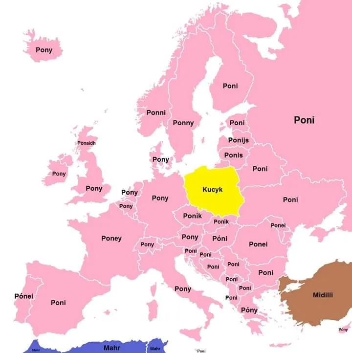 Map of the Day: ‘Pony’ in European Languages