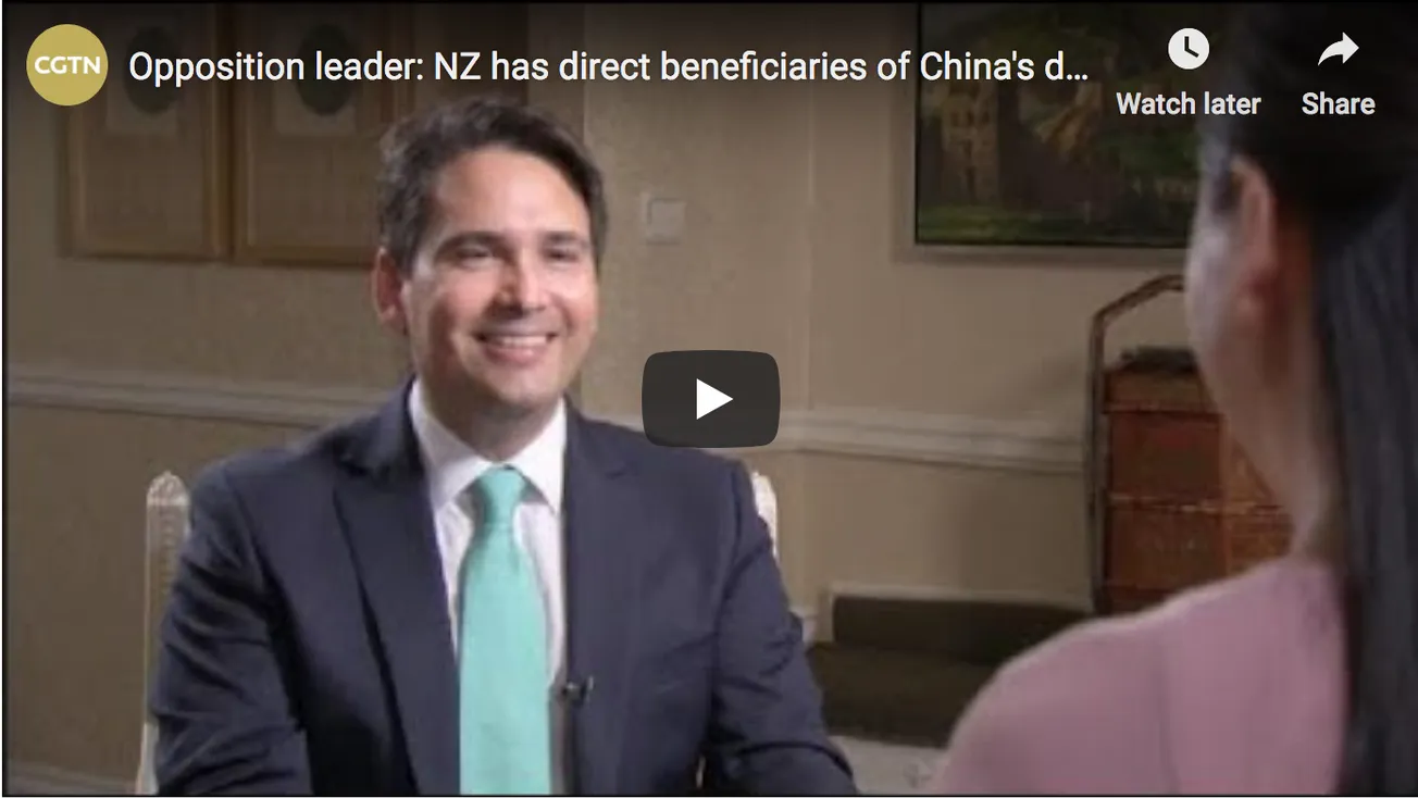 Opposition Leader: NZ a Direct Beneficiary of China’s development