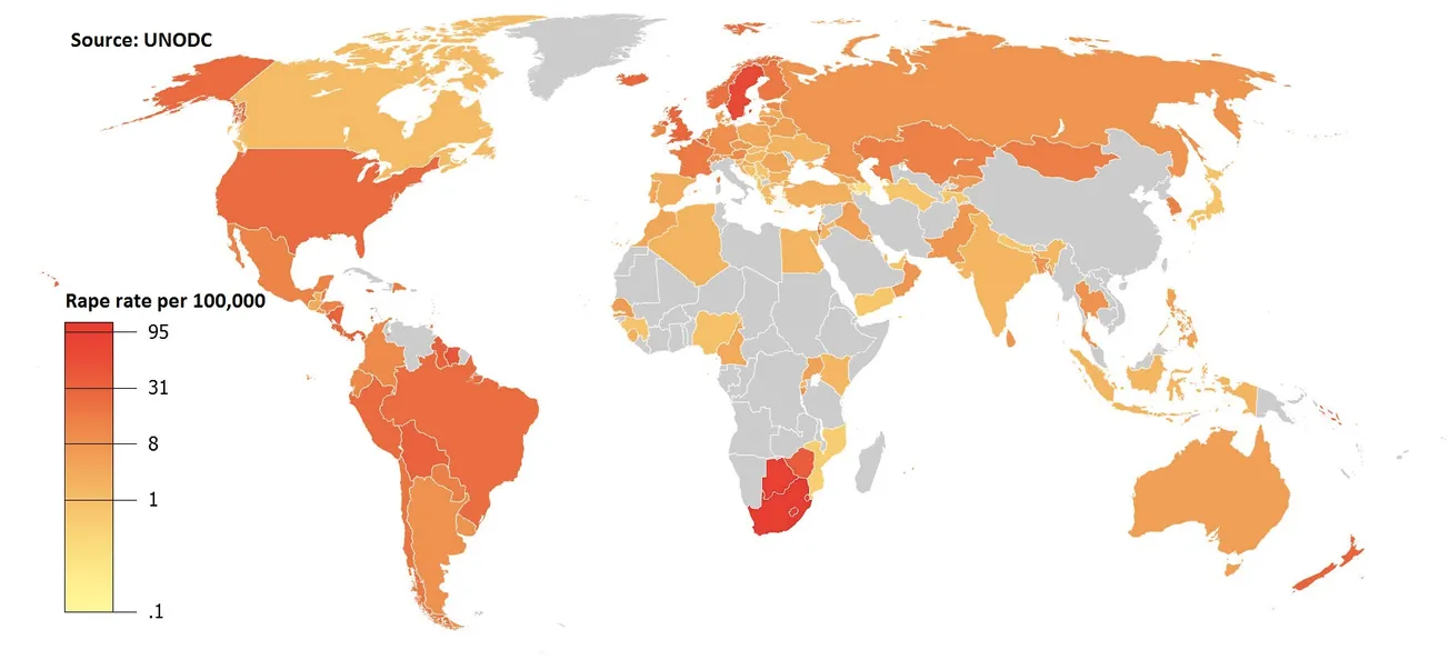 Map of the Day: Rape by Country
