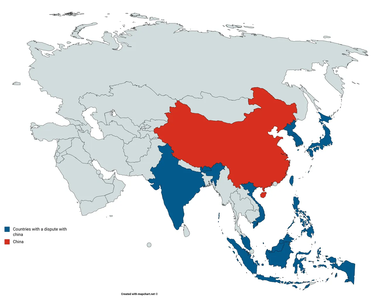 Map of the Day: Countries with Territorial Disputes with China
