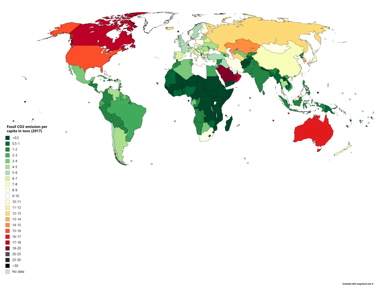 Map of the Day: Fossil CO2 Emissions per Capita