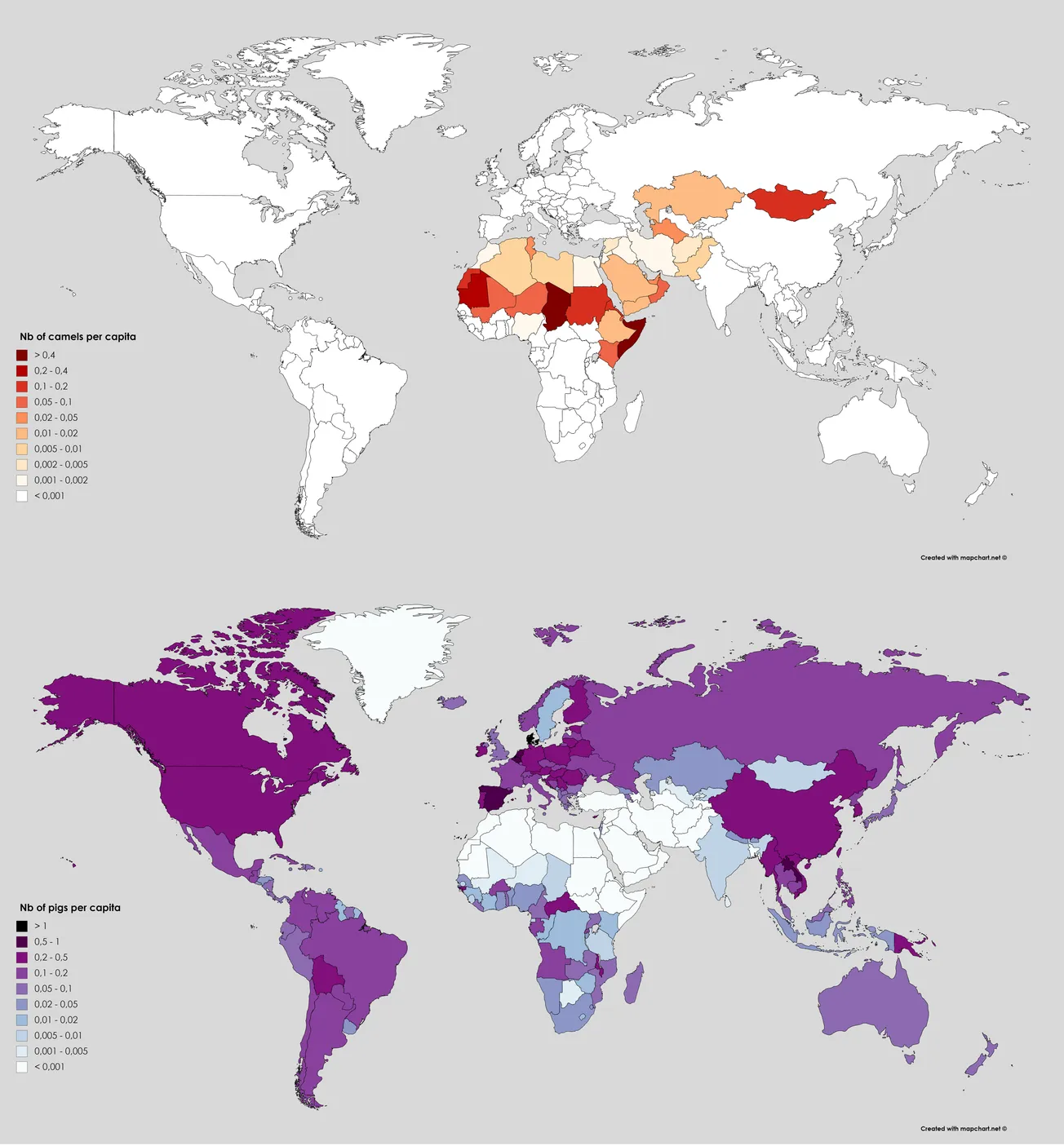Map of the Day: Camels & Pigs per Capita