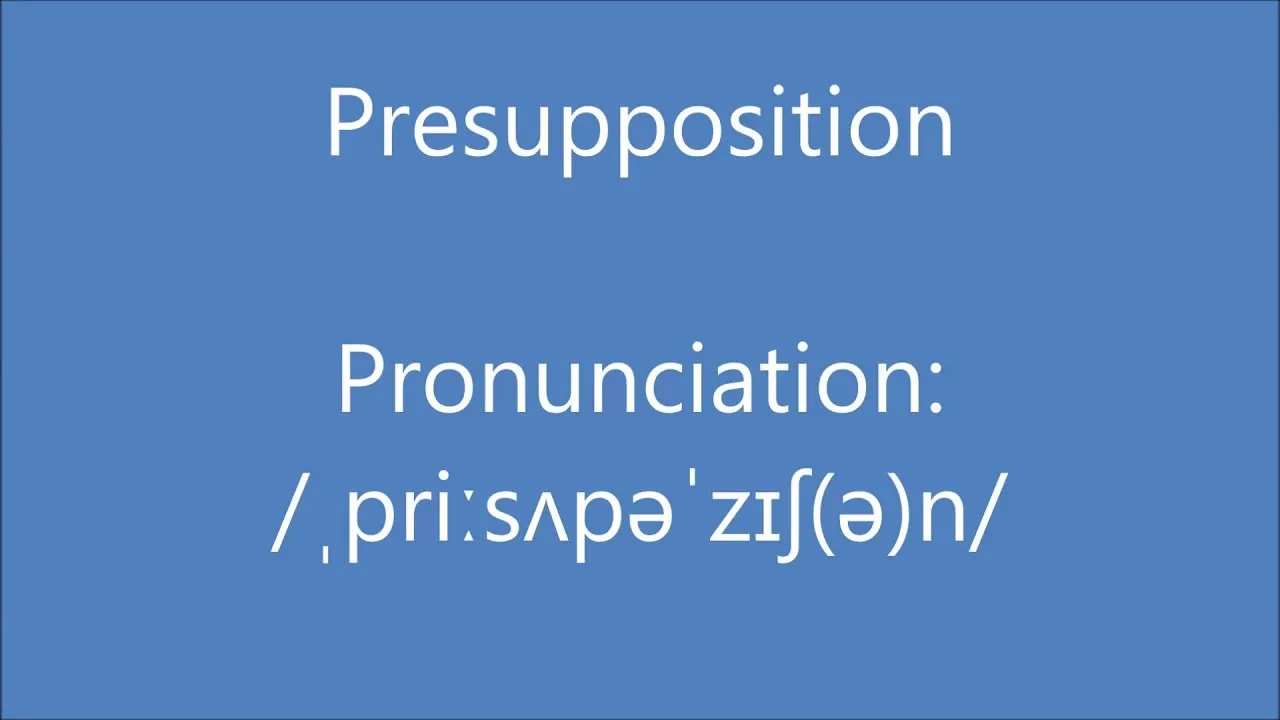 Have You Checked Your Presuppositions Recently?