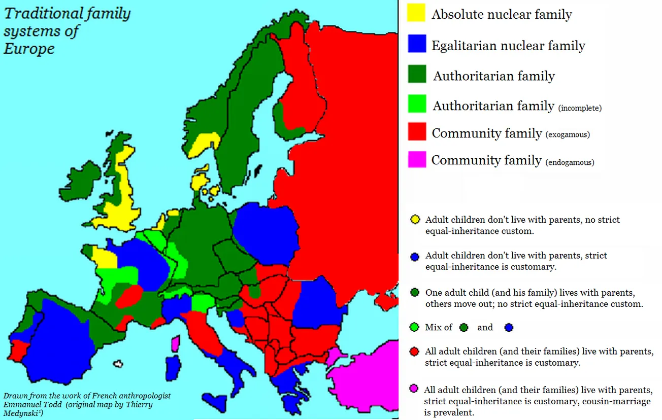 Map of the Day: Traditional European Family Systems