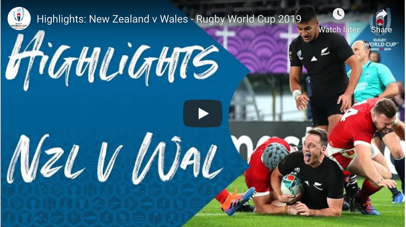 Highlights: New Zealand v Wales – Rugby World Cup 2019