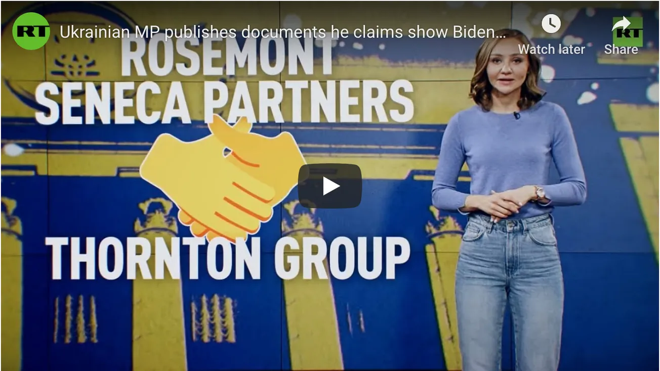 Ukrainian MP Publishes Documents he Claims show Biden-Kiev Corruption
