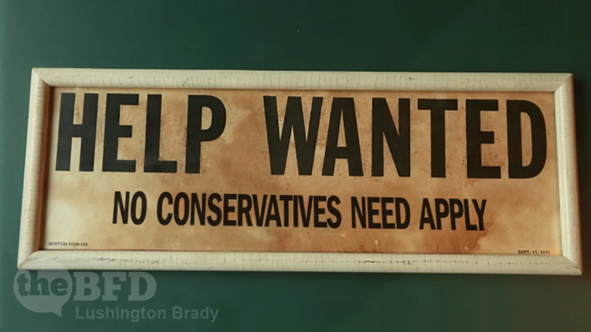 No Conservatives, No Right-Wingers, No Dogs