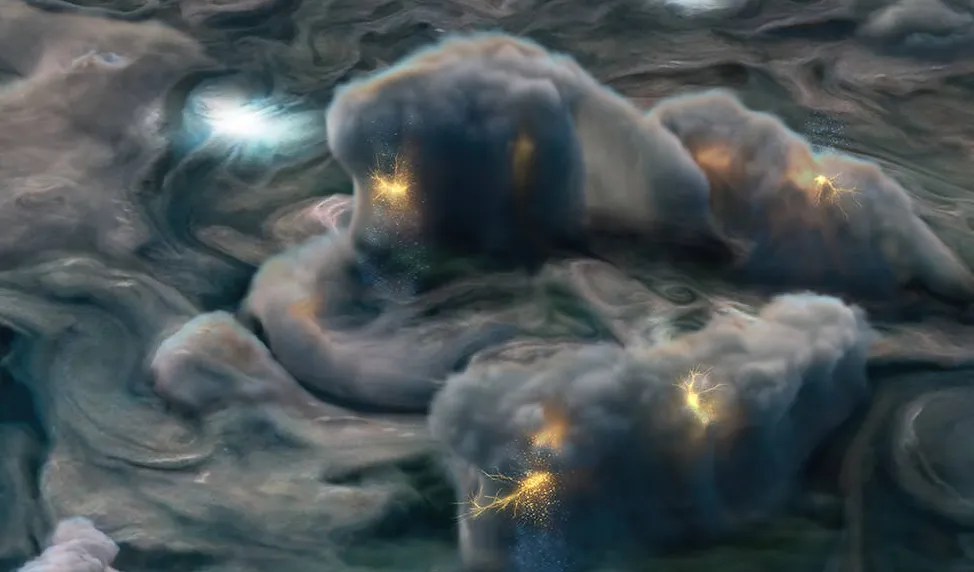 Cool NASA Illustrations of Jupiter’s Lightning & Atmospheric “Mushballs”