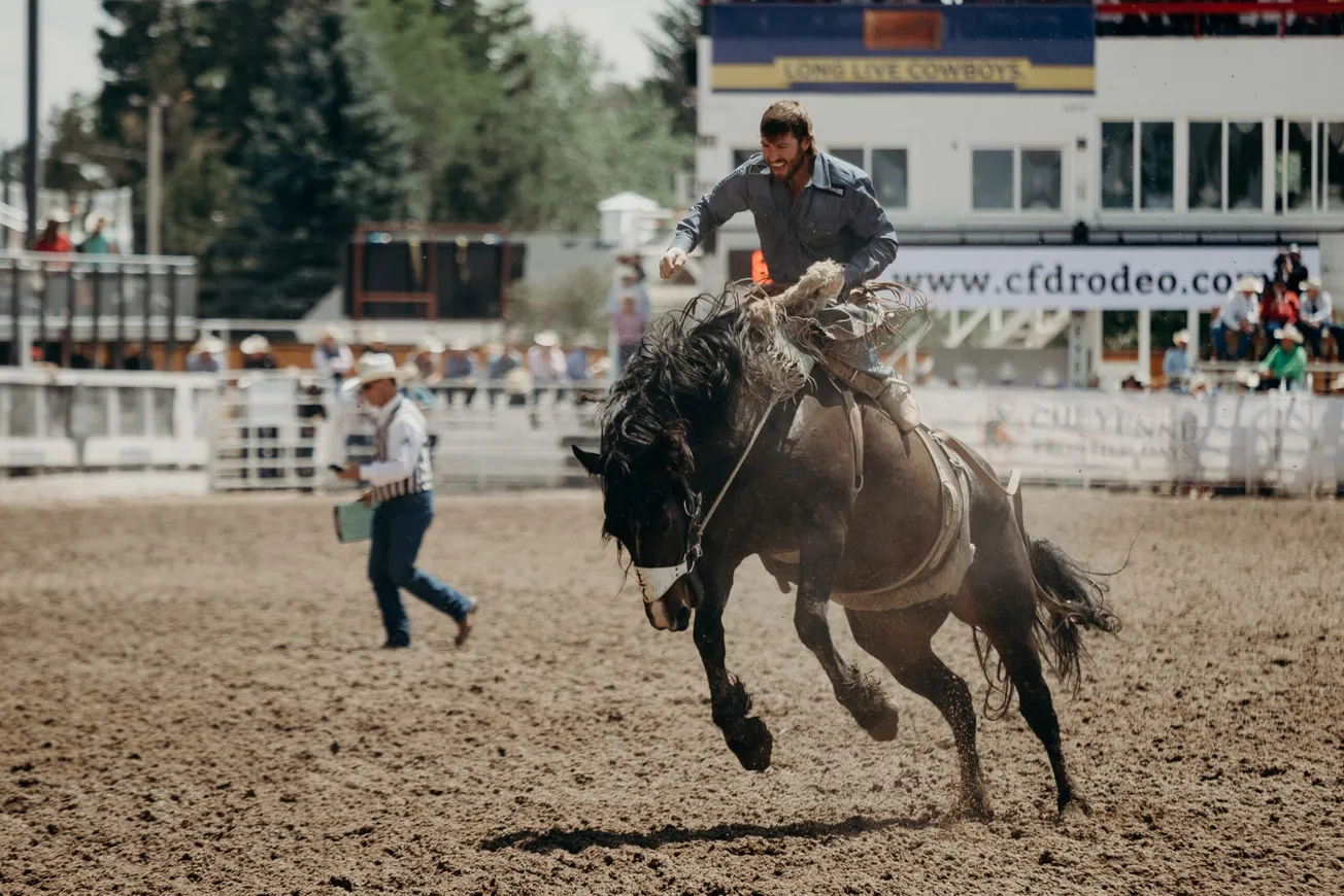 man riding a horse