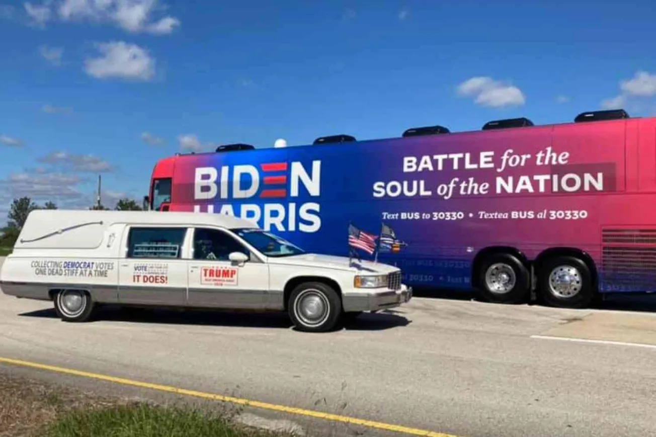 Trump Supporters Show the Love to the Biden Bus