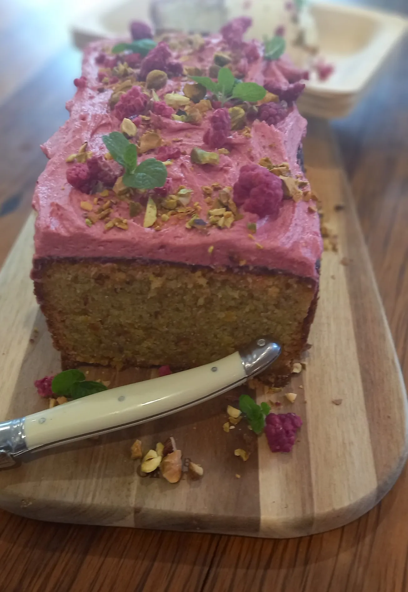 Nosh Thyme: Pistachio Lemon and Raspberry Cake with Mint Syrup