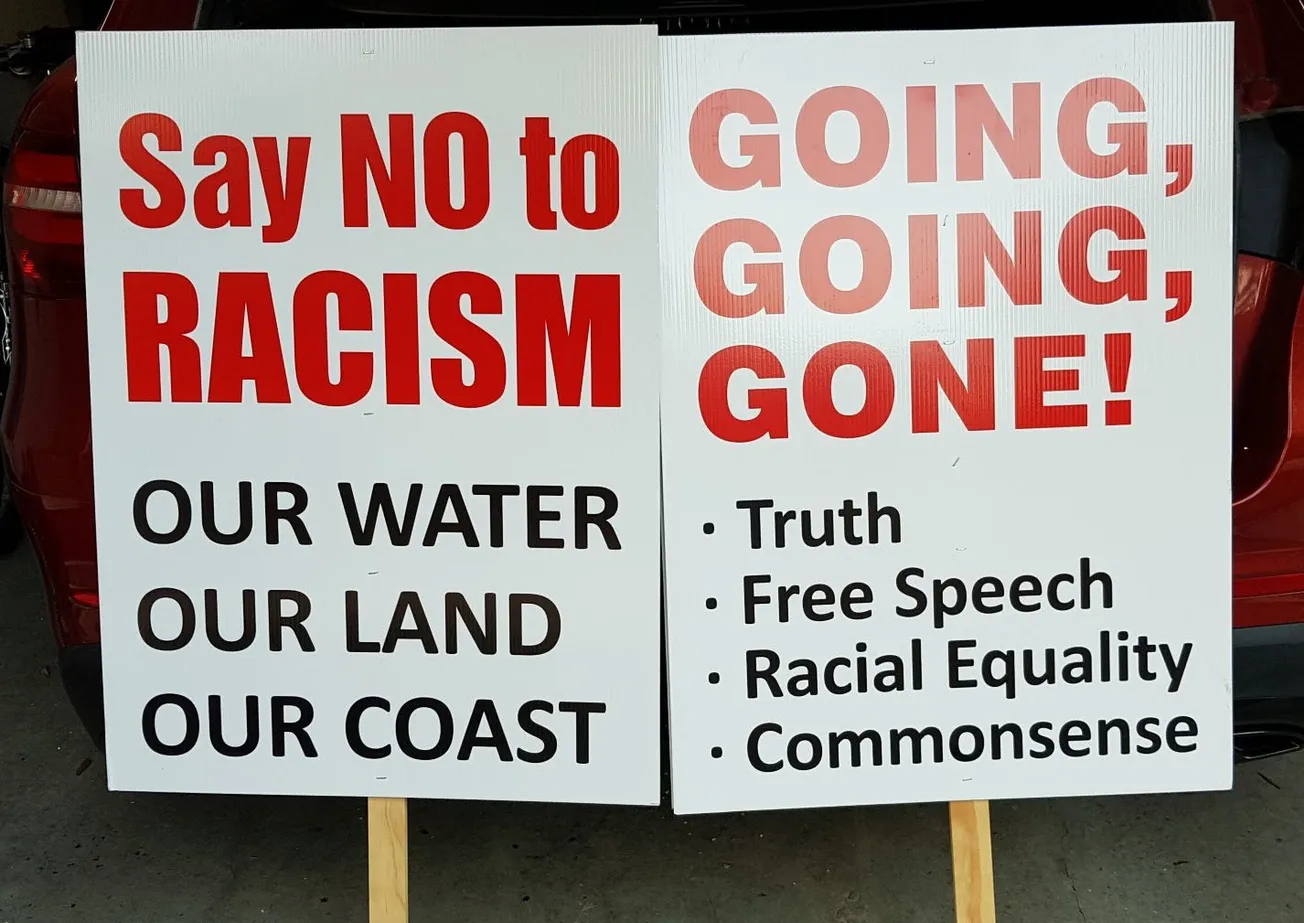 Protest Signs Reveal Concerns about He Puapua