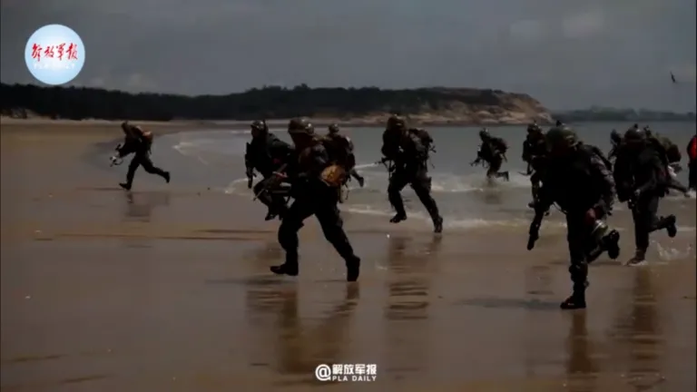 Chinese Army Practices Beach Landing Amid Mounting Tensions with Taiwan