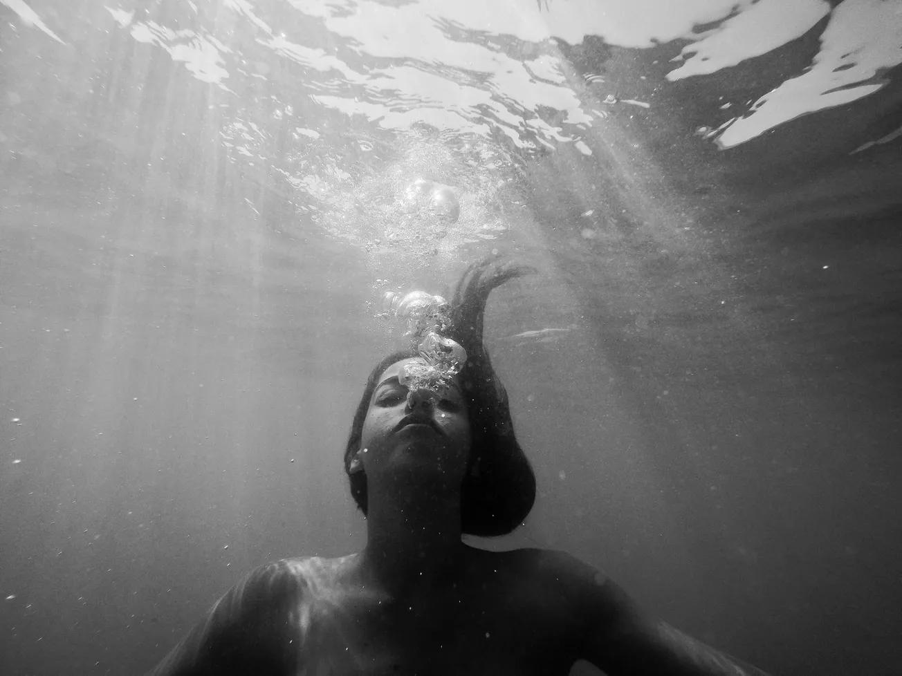 woman underwater