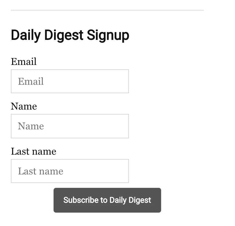 Sign Up to our FREE Daily Digest