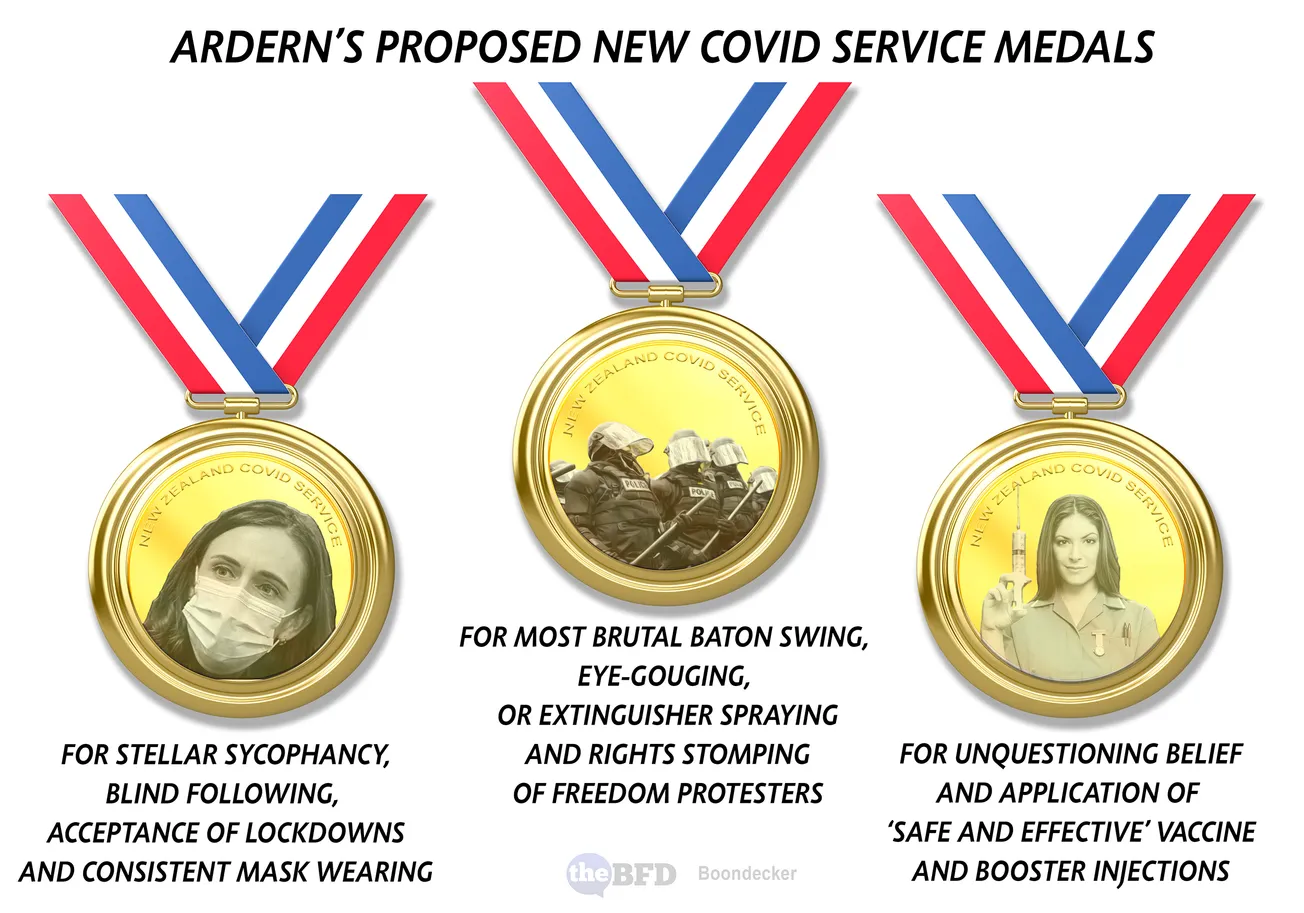 Ardern’s Covid Medals