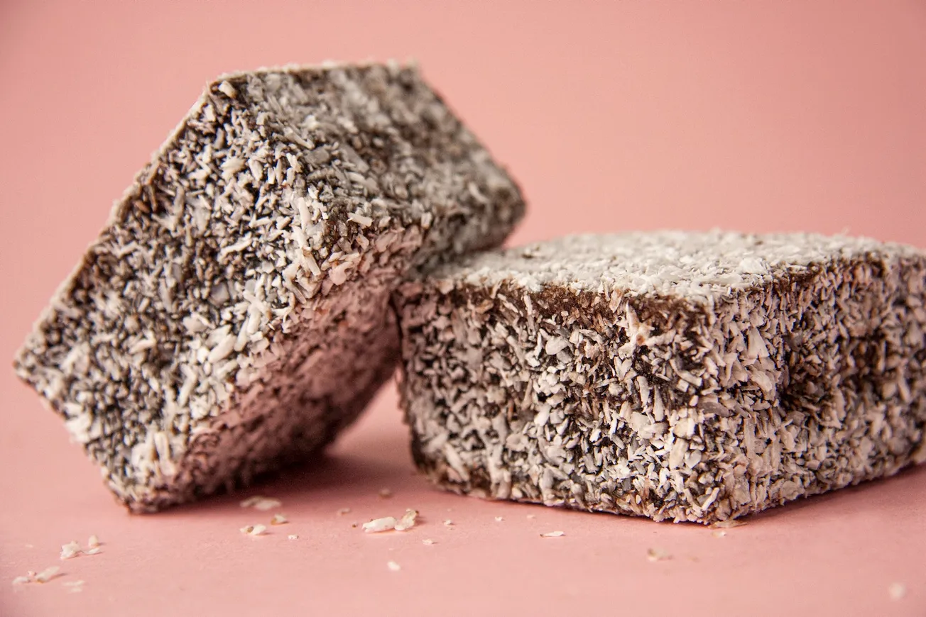 Close-up of Lamingtons