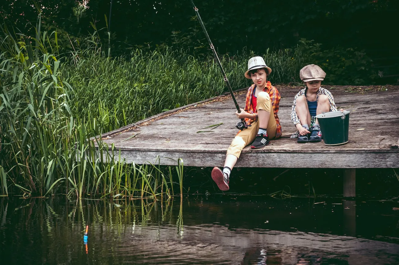 Kids Fishing in the Lake