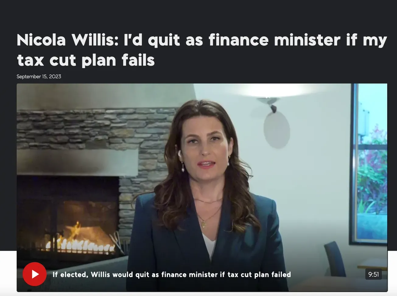 Nicola Willis Keeps Her Pledge