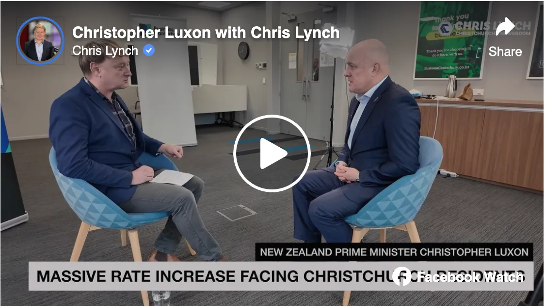 Prime Minister Christopher Luxon Speaks to Chris Lynch