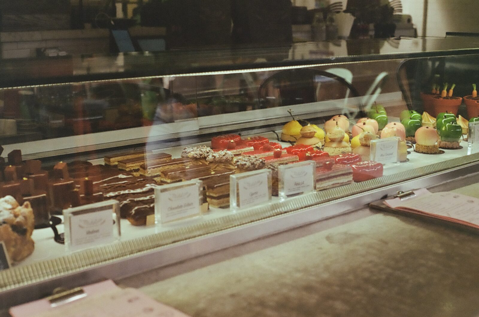 clear glass display counter