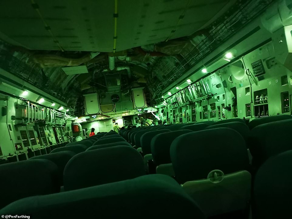 Empty transport plane out of Kabul