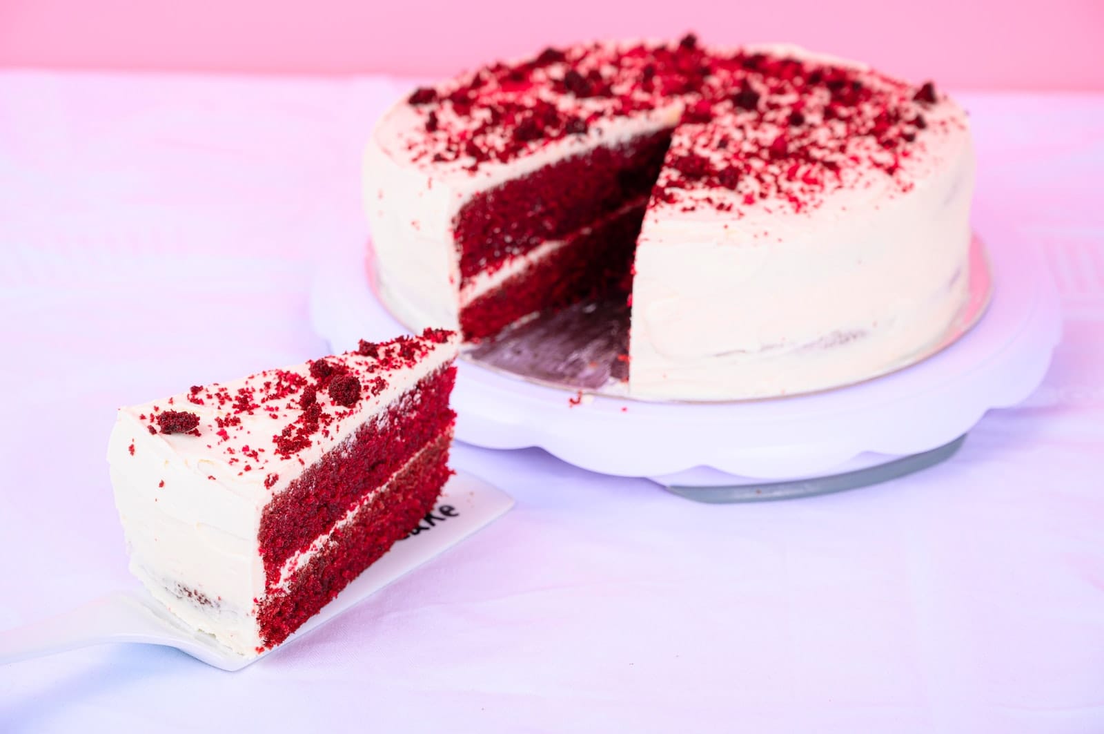 sliced cake on white ceramic plate